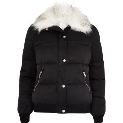 River Island Womens Faux Fur Trim Padded Jacket