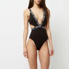 River Island Womens Sporty Branded Cut Out Bodysuit