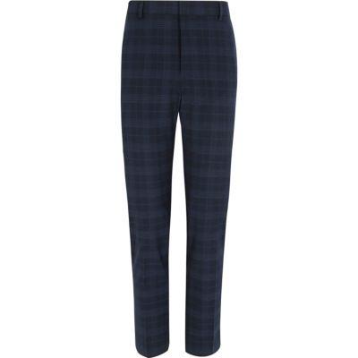 River Island Mens Check Smart Skinny Trousers