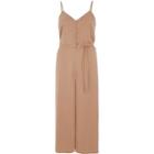 River Island Womens Nude Tie Waist Sleeveless Culotte Jumpsuit