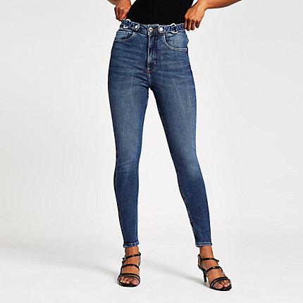 River Island Womens Hailey High Waist Skinny Jeans