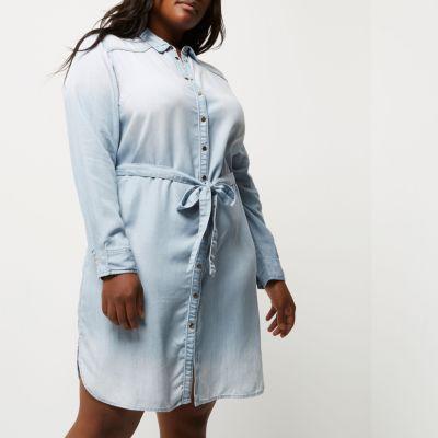 River Island Womens Plus Tencel Shirt Dress