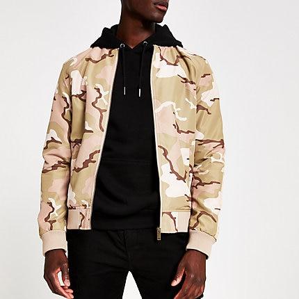 River Island Mens Camo 'maison Riviera' Bomber Jacket