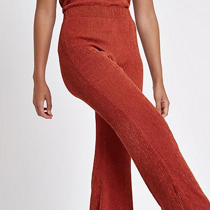 River Island Womens Rust Textured Pants