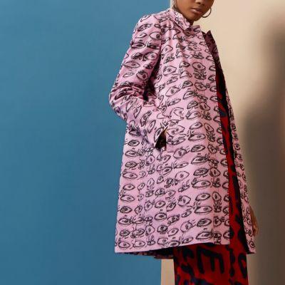 River Island Womens Design Forum Eye Print Coat