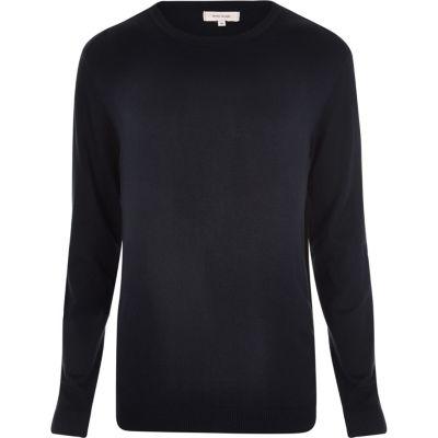 River Island Mens Crew Neck Ribbed Side Sweater