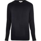 River Island Mens Crew Neck Ribbed Side Sweater