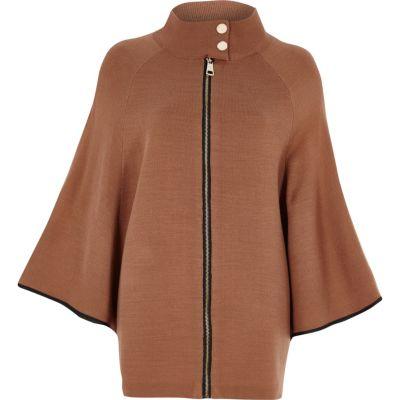 River Island Womens Cape Sleeve Funnel Neck Knit Jacket