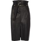 River Island Womens Faux Leather Paperbag Pencil Skirt