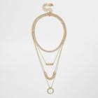 River Island Womens Gold Tone Layered Chain Choker Necklace