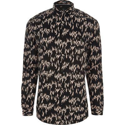 River Island Mens Big And Tall Printed Long Sleeve Shirt