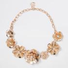 River Island Womens Gold Tone Flower Embellished Necklace