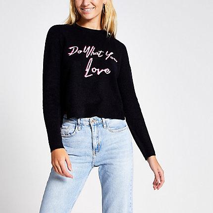 River Island Womens 'do What You Love' Cropped Jumper