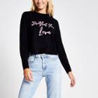 River Island Womens 'do What You Love' Cropped Jumper