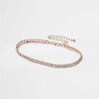 River Island Womens Rose Gold Tone Diamante Embellished Anklet