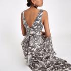 River Island Womens Paisley Tie Back Plunge Maxi Dress