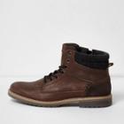 River Island Mens Mid Leather Lace-up Work Boots