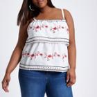 River Island Womens Plus Tiered Embroidered Cami Top