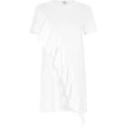 River Island Womens White Frill Front Oversized T-shirt