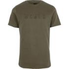 River Island Mens Embossed Letter Slim Fit T-shirt