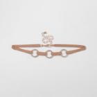 River Island Womens Nude Triple Rhinestone Pave Circle Choker