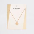 River Island Womens Gold Plated 'a' Engraved Necklace