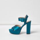 River Island Womens Satin Cross Strappy Platform Heels