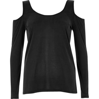 River Island Womens Long Sleeve Cold Shoulder Top