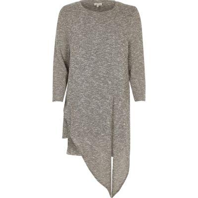 River Island Womens Marl Tied Front Longline Top