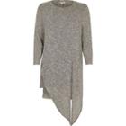 River Island Womens Marl Tied Front Longline Top