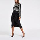 River Island Womens Satin Tie Front Pencil Skirt