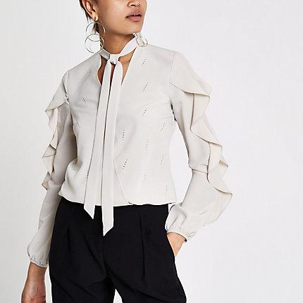 River Island Womens Frill Detail Blouse