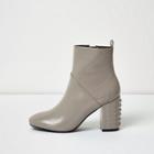 River Island Womens Patent Stud Heel Boots