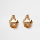 River Island Womens Gold Tone Folded Stud Earrings
