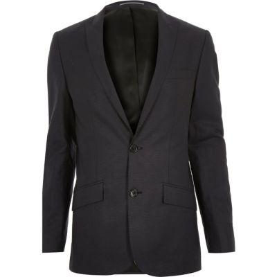 River Island Mens Linen-blend Skinny Suit Jacket