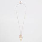 River Island Womens Rose Gold Cluster Jewel Pendant Long Necklace