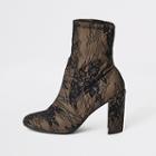 River Island Womens Lace Heeled Sock Boots
