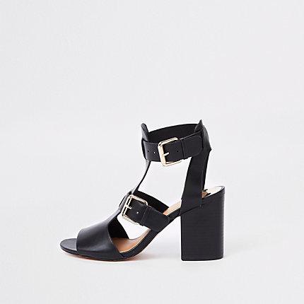 River Island Womens Wide Fit Double Buckle Heels