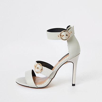 River Island Womens Wide Fit Snake Triple Strap Sandal