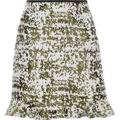 River Island Womens Burnout Print Frill Hem Mini Skirt