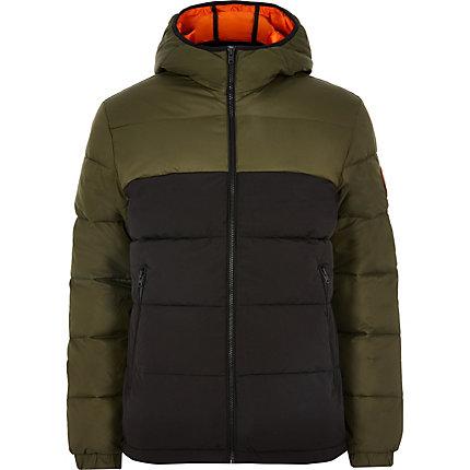 Mens Jack And Jones Blocked Padded Coat