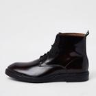 River Island Mens High Shine Leather Lace-up Boots