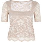 River Island Womens Lace Square Neck Fitted Top