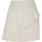 River Island Womens White Aymmetric Frill Front Mini Skirt
