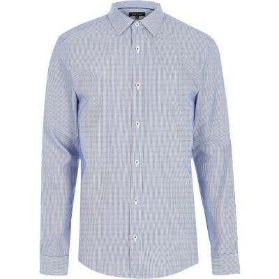 River Island Mensblue Formal Stripe Slim Fit Shirt