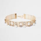 River Island Womens Gold Tone Pearl Choker