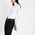 River Island Womens White Slinky Roll Neck Top