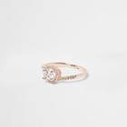 River Island Womens Rose Gold Tone Rhinestone Pave Ring