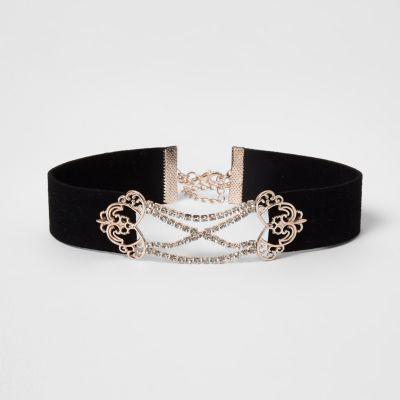 River Island Womens Diamante Cup Chain Corset Choker