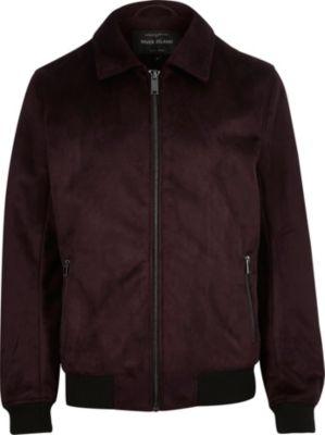 River Island Mens Faux Suede Harrington Jacket